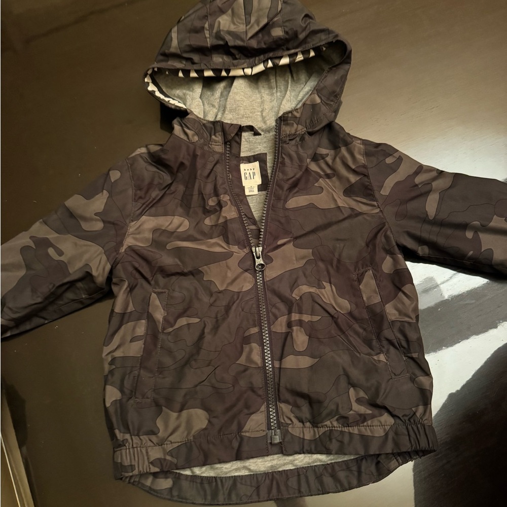 GAP Kids Camouflage Hoodie - Black and Gray
